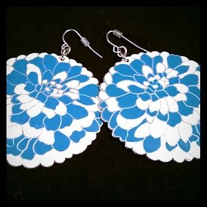 Funky Blue and White Earrings! 😎✌❤